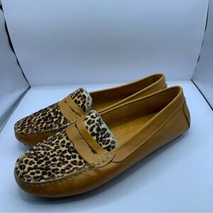 Massimo Matteo Leopard Print Tan Loafers